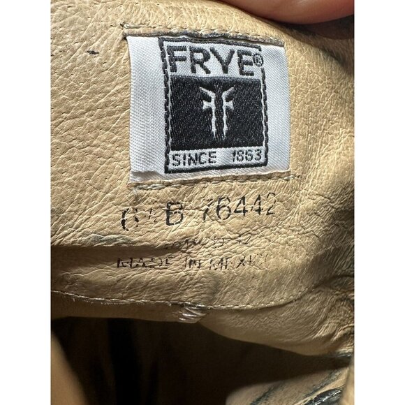 Frye Melissa Trapunto Pull On Riding Boots US 6.5 B Marbled Leather Tan Brown - Picture 7 of 8